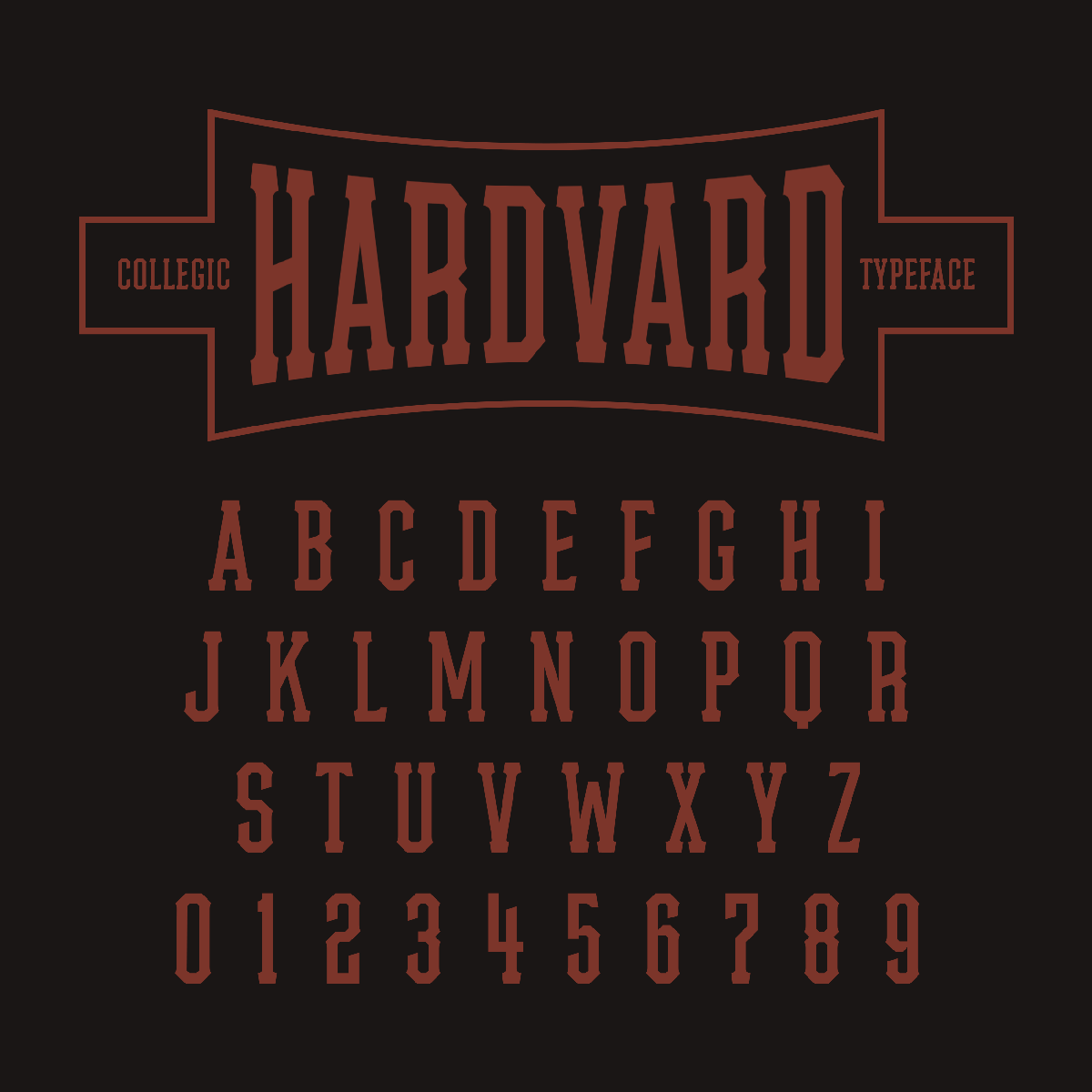 Hardvard Collegic Display Font